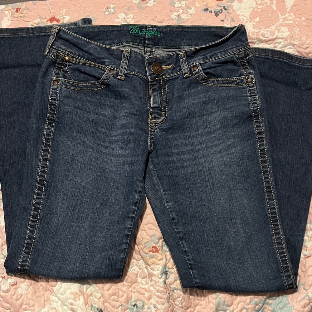 Wrangler Dark Wash Bootcut Jeans - Deep Blue Denim